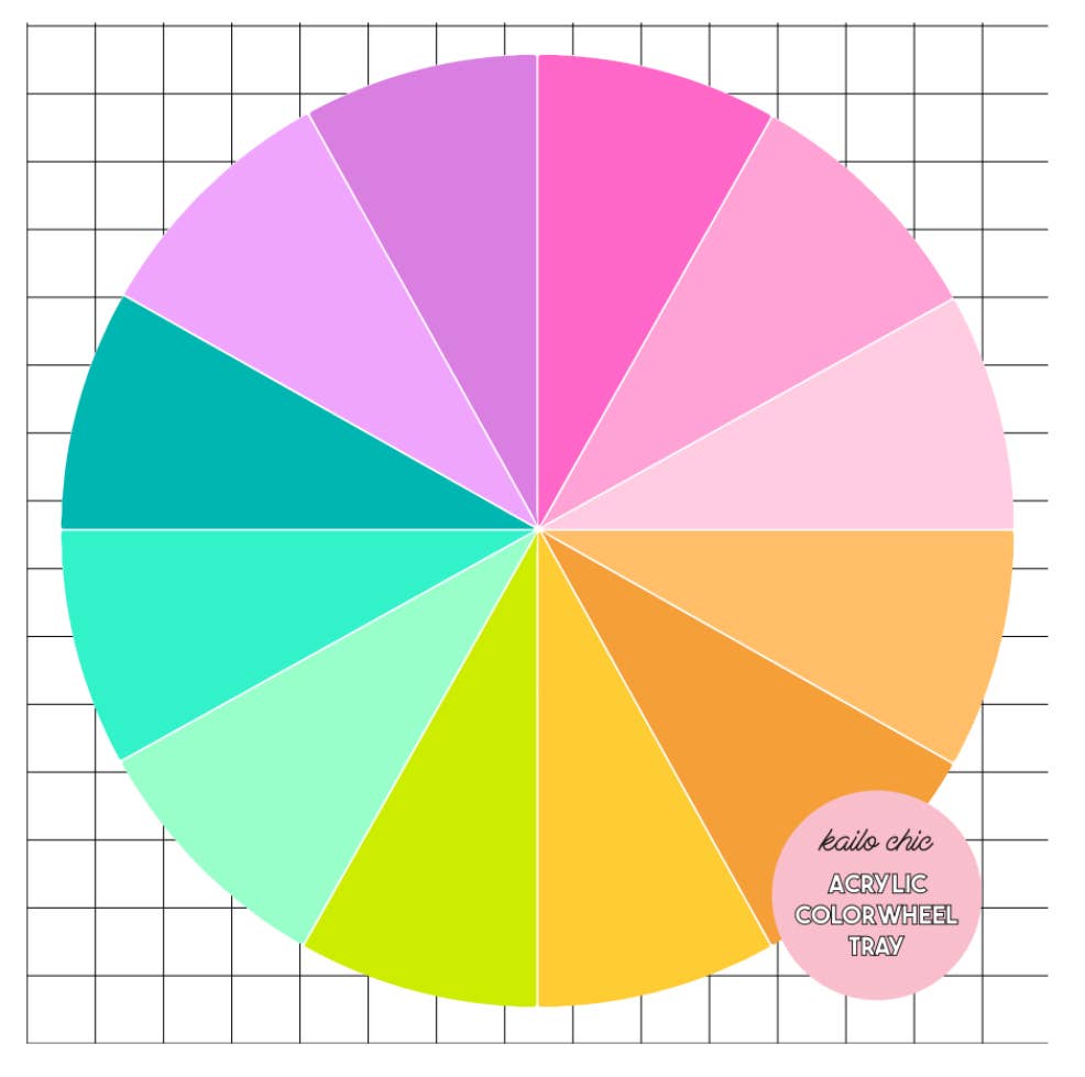 Rainbow color wheel acrylic tray