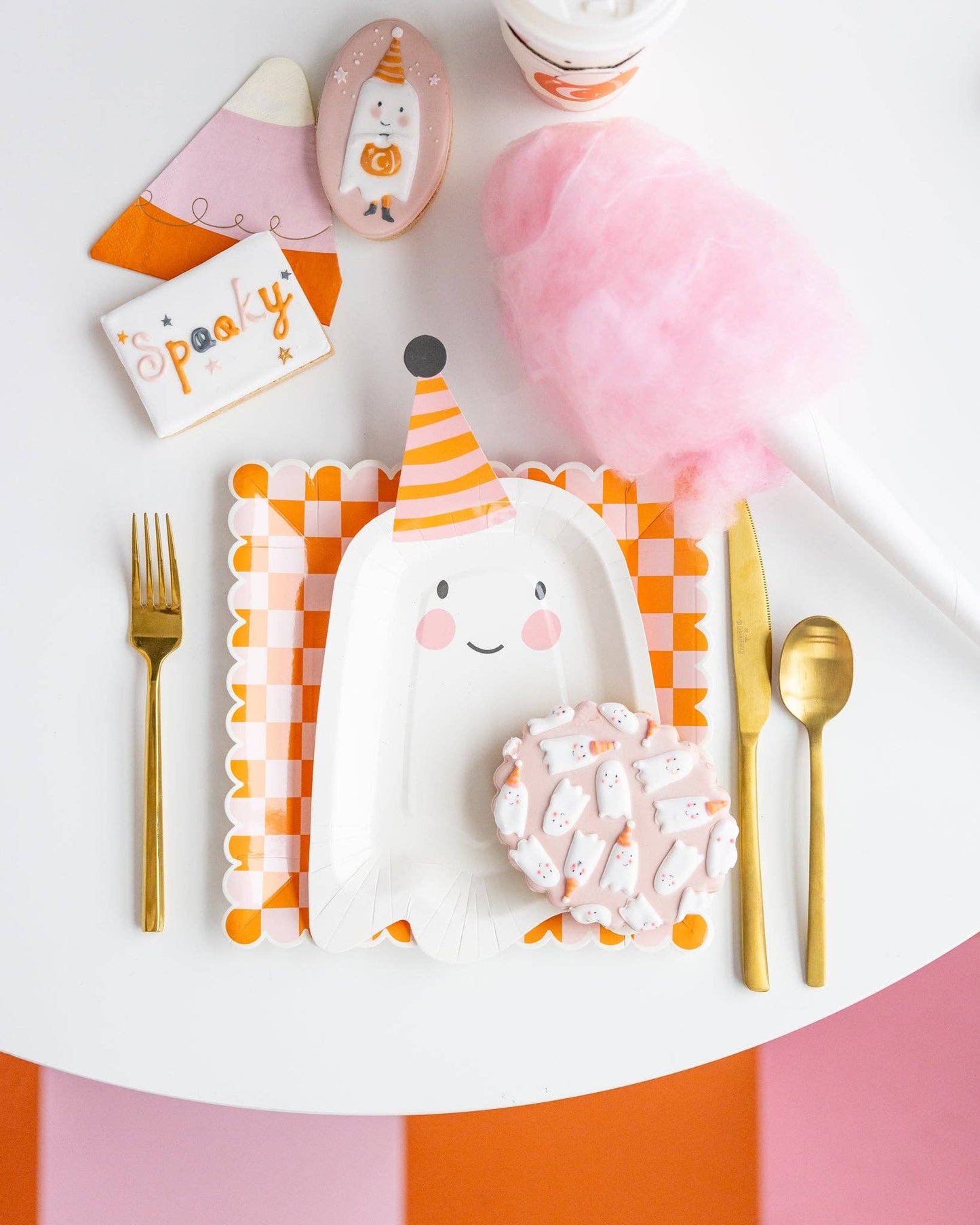 Checkered Paper Plate (Orange)