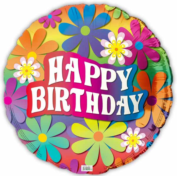 Retro Floral Happy Birthday (18")