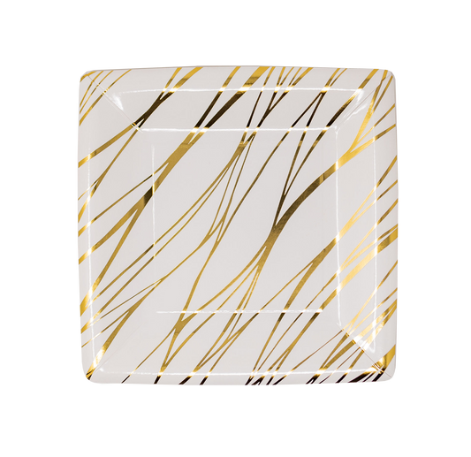 Gold Striped Dessert Plates