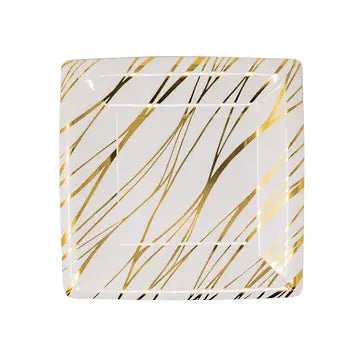 Gold Striped Dessert Plates