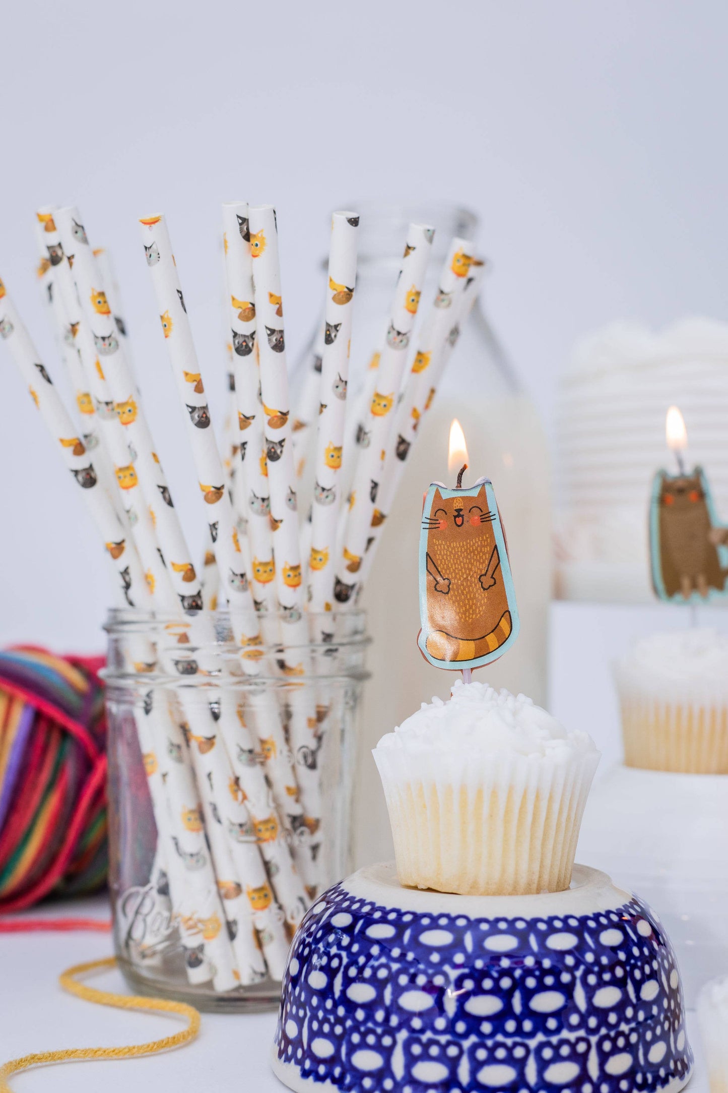 Cute Kitten Paper Straws