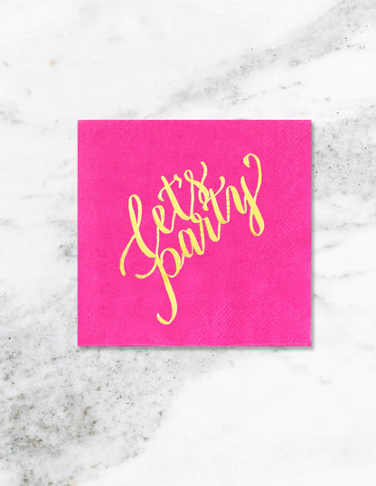 Let's Party Napkins- Pink