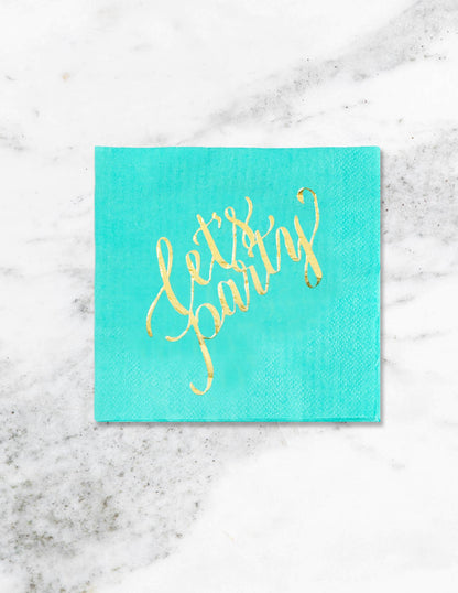 Let's Party Napkins- Mint