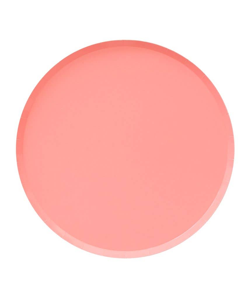 Large Low Rim Plates: Neon Coral