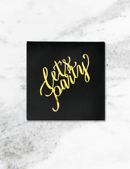 Let's Party Napkins- Black