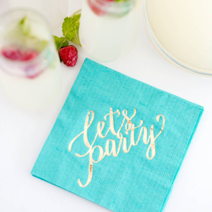 Let's Party Napkins- Mint