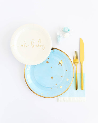 Baby Blue Star 9" Plates
