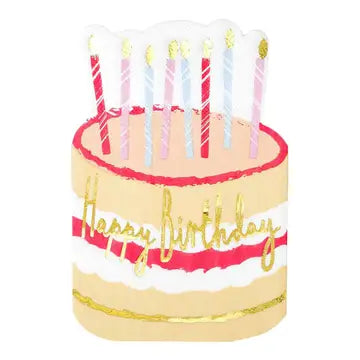 Rose Cake Shaped Happy Birthday Napkins