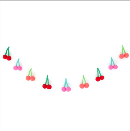 Felt ball cherries felt garland