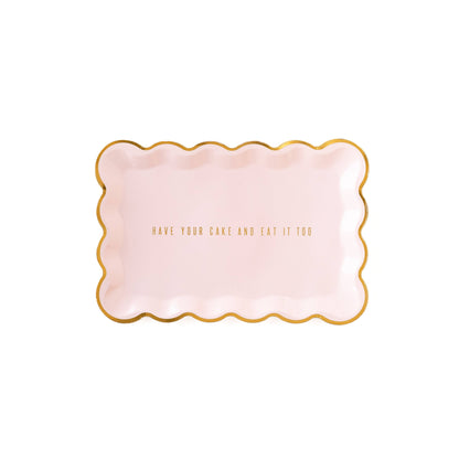 Scalloped Cake Rectangle Paper Plate
