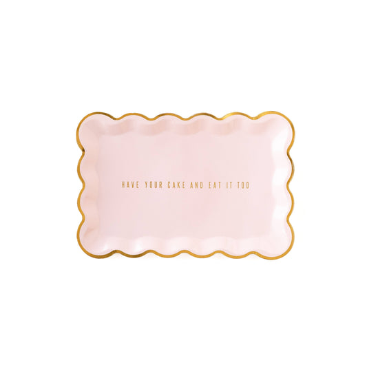 Scalloped Cake Rectangle Paper Plate