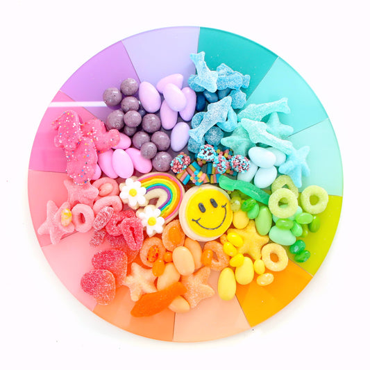 Rainbow color wheel acrylic tray