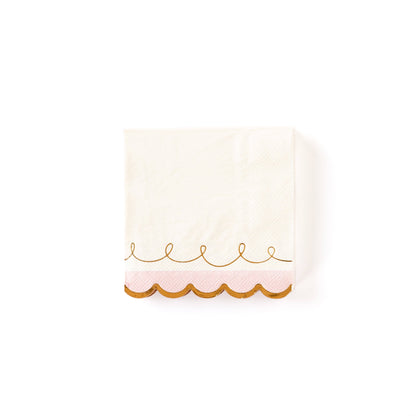 Scalloped Cocktail Paper Napkin