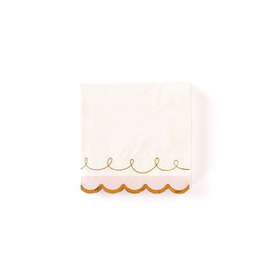 Scalloped Cocktail Paper Napkin