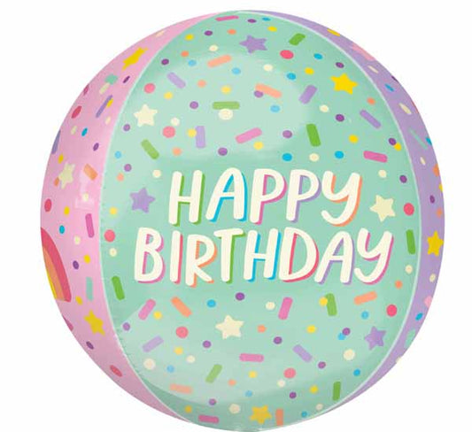 Happy Birthday Sprinkles Orbz (15")