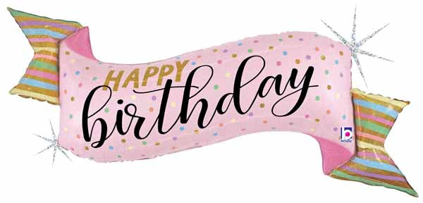 Happy Birthday Banner Pink (45")
